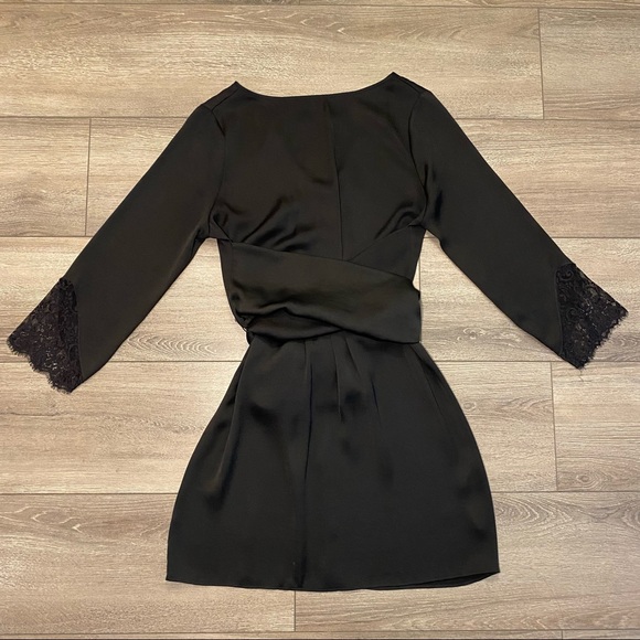 Zara black silk dress with tie back - Picture 1 of 4